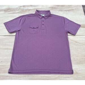LINKSOUL Polo Shirt Short Sleeve Golf‎ Solid Luxury Cotton Men's Purple SIZE XL